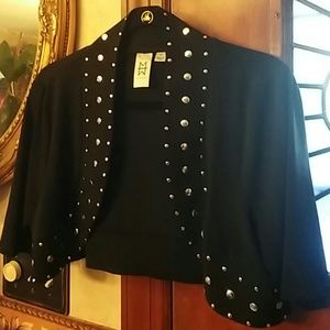 Marc Bouwer Black Studded Crop Bolero